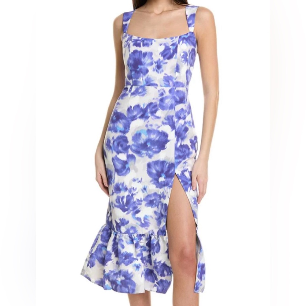 Sachin + Babi Blue Floral Midi Dress